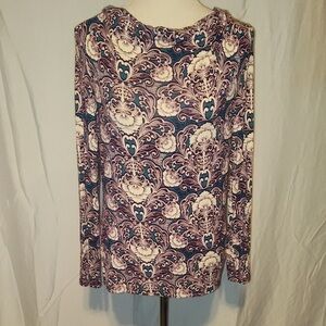 Chic Long Sleeve Top with Floral Design